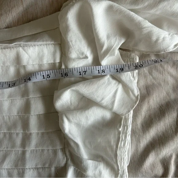 DO+BE White Ruffle Fair, Cottagecore, Boho, Coastal, Airy, Off Shoulder Crop Top - Picture 5 of 8